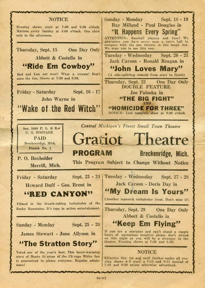 Gratiot Theatre - FROM BRECKENRIDGE HISTORICAL SOCIETY